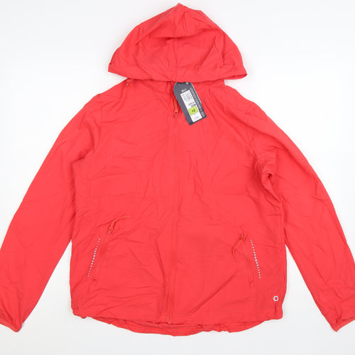 Marks and Spencer Women Red Size 12 Hooded Windbreaker Jacket