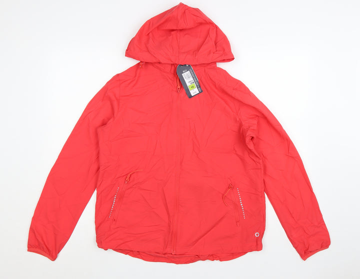 Marks and Spencer Women Red Size 12 Hooded Windbreaker Jacket