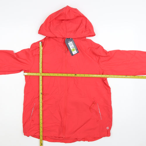 Marks and Spencer Women Red Size 12 Hooded Windbreaker Jacket