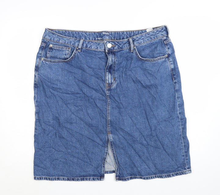 Marks and Spencer Women’s Blue Denim Pencil Skirt Size 20