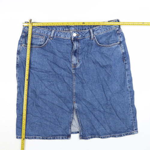 Marks and Spencer Women’s Blue Denim Pencil Skirt Size 20
