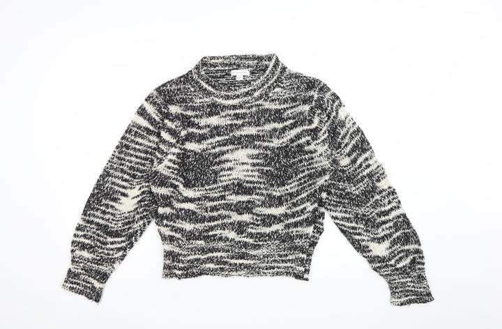 Topshop Women’s Multicoloured Chunky-Knit High Neck Pullover Jumper M