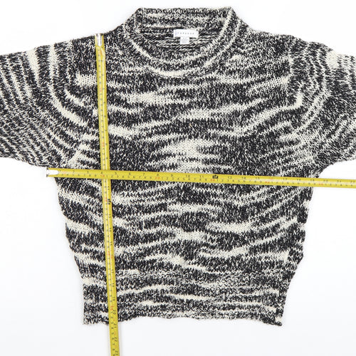 Topshop Women’s Multicoloured Chunky-Knit High Neck Pullover Jumper M