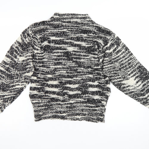 Topshop Women’s Multicoloured Chunky-Knit High Neck Pullover Jumper M