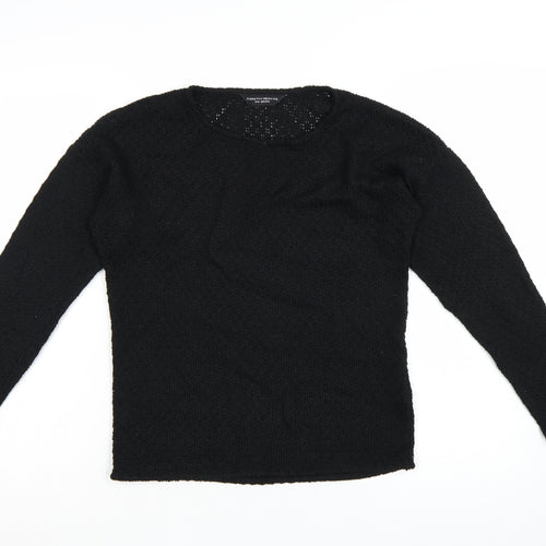 Dorothy Perkins Women’s Black Size 8 Open-Knit Pullover Jumper