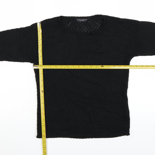 Dorothy Perkins Women’s Black Size 8 Open-Knit Pullover Jumper