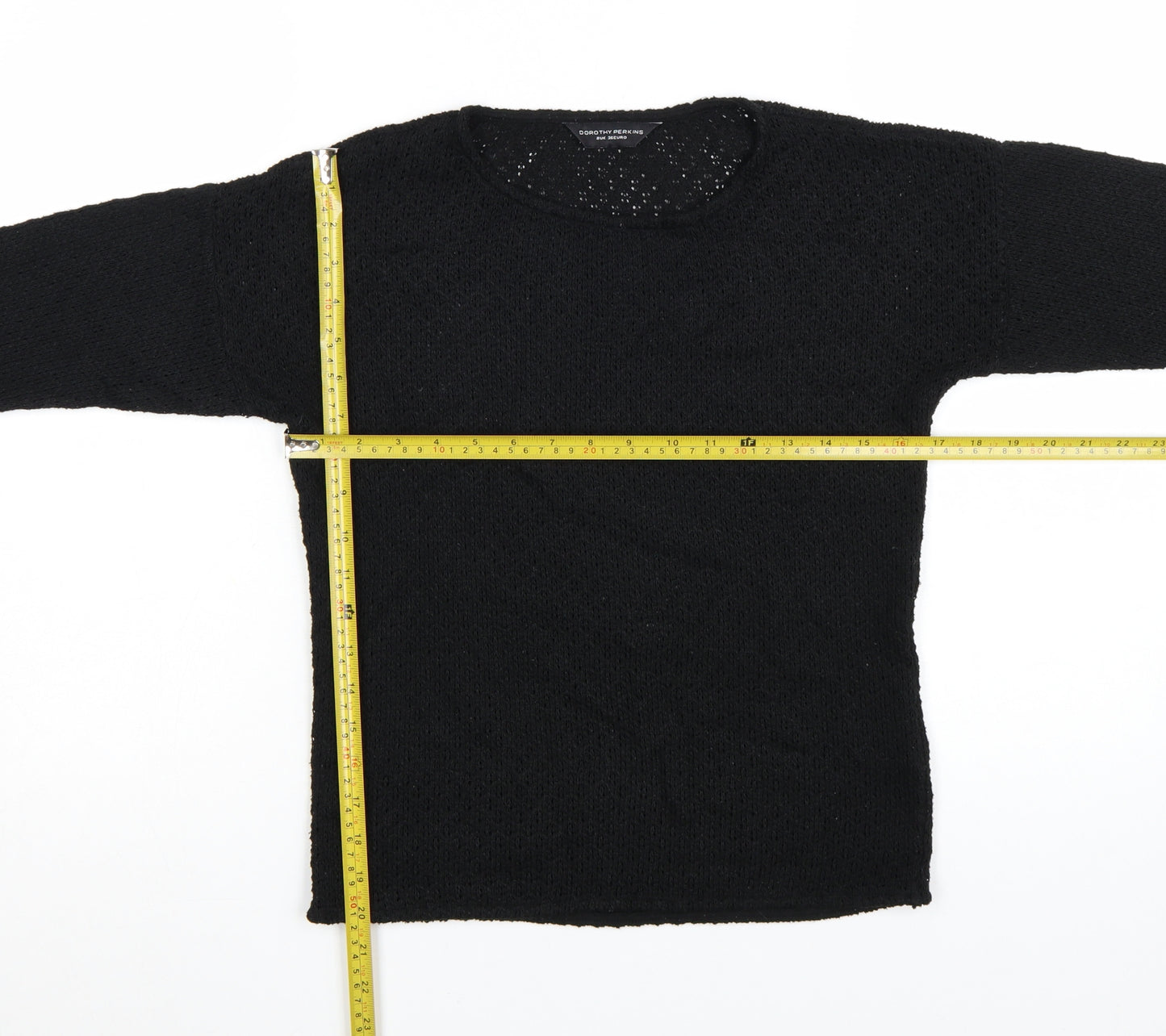 Dorothy Perkins Women’s Black Size 8 Open-Knit Pullover Jumper