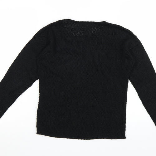 Dorothy Perkins Women’s Black Size 8 Open-Knit Pullover Jumper