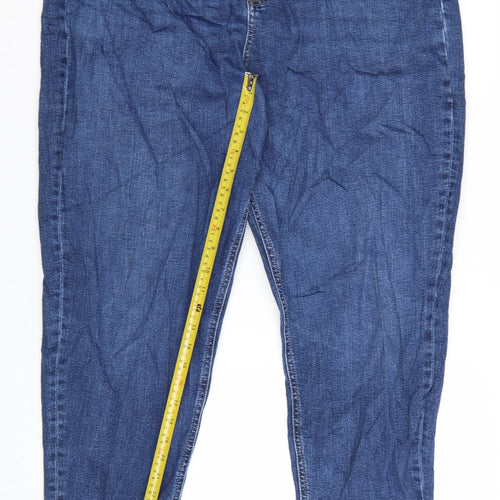 Marks and Spencer Women's Blue Size 18 Straight Leg Stretch Jeans