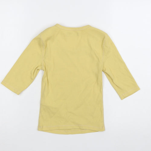 Abercrombie & Fitch Women’s Yellow XS 3/4 Sleeve Slim Fit Basic T-Shirt