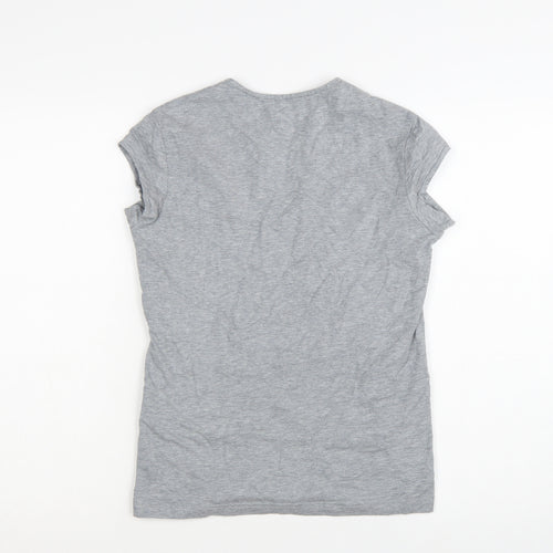 Nike Womens Grey Short Sleeve V-Neck Sportswear T-Shirt Size L