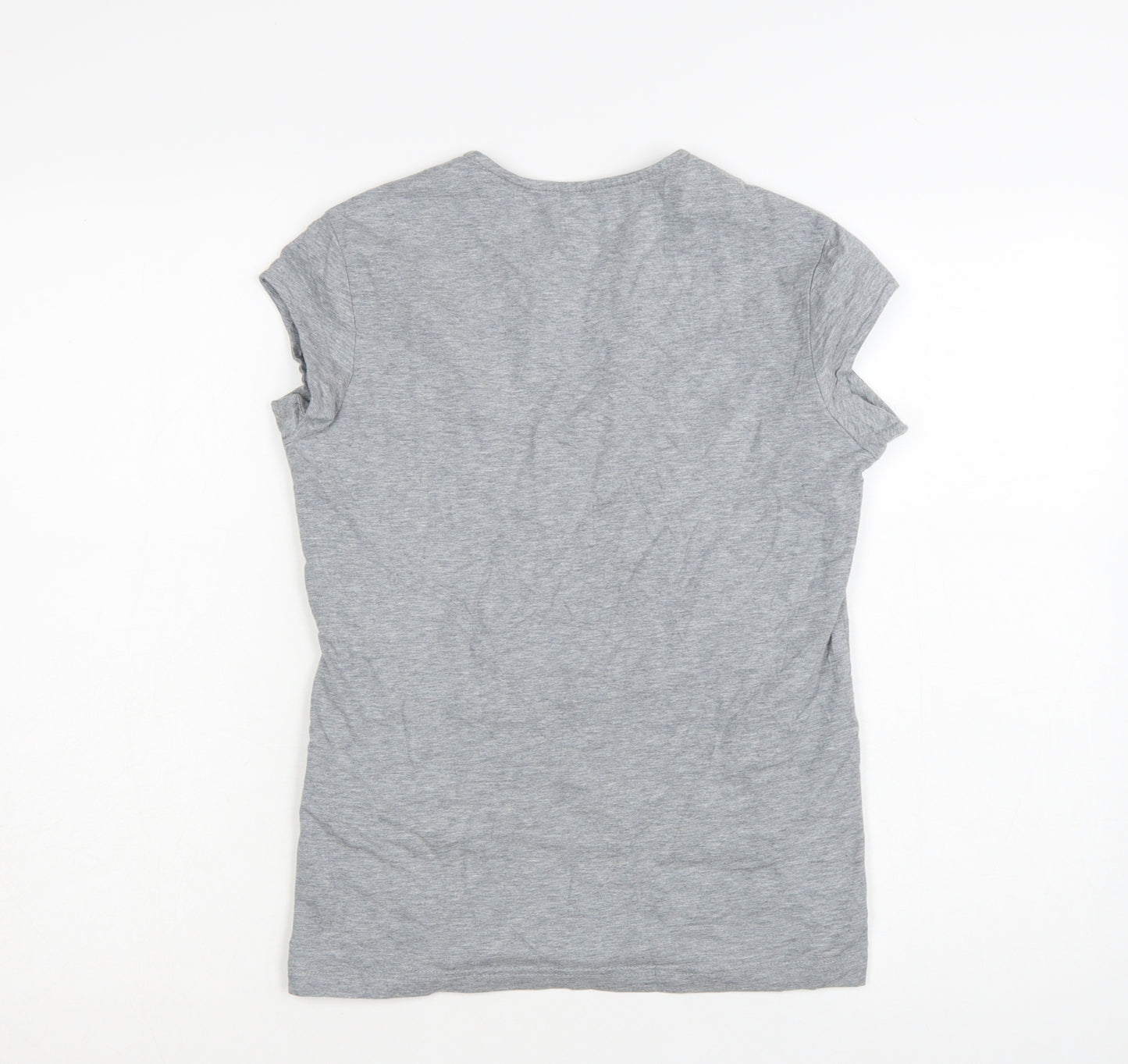 Nike Womens Grey Short Sleeve V-Neck Sportswear T-Shirt Size L