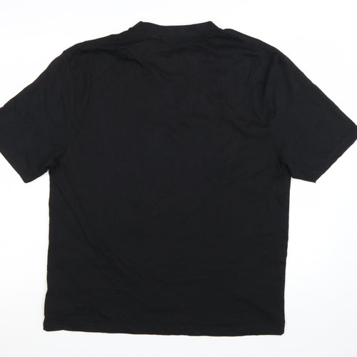 Artês Men's Black Cotton Crew Neck Short Sleeve T-Shirt Size M