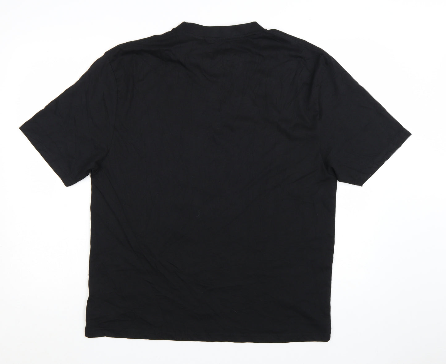 Artês Men's Black Cotton Crew Neck Short Sleeve T-Shirt Size M