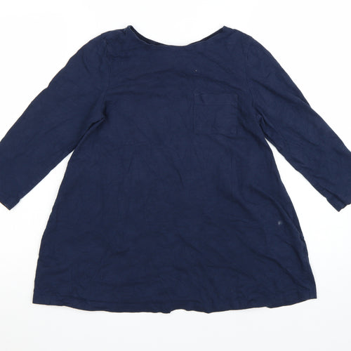Seasalt Cornwall Women’s Blue Organic Cotton Tunic Blouse UK 8
