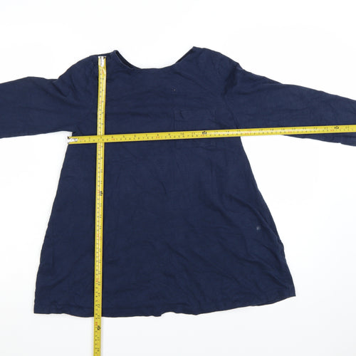 Seasalt Cornwall Women’s Blue Organic Cotton Tunic Blouse UK 8