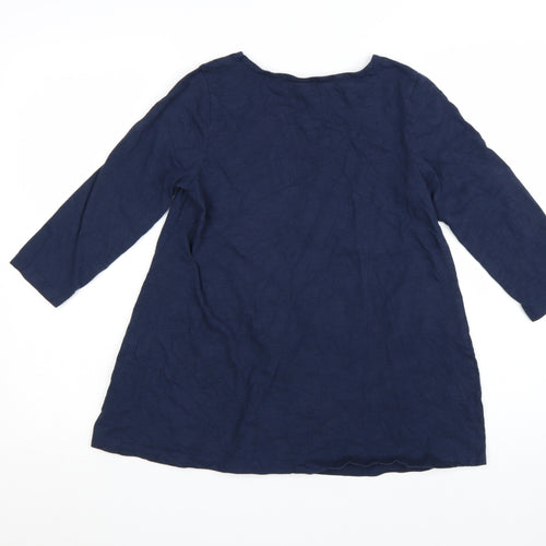 Seasalt Cornwall Women’s Blue Organic Cotton Tunic Blouse UK 8
