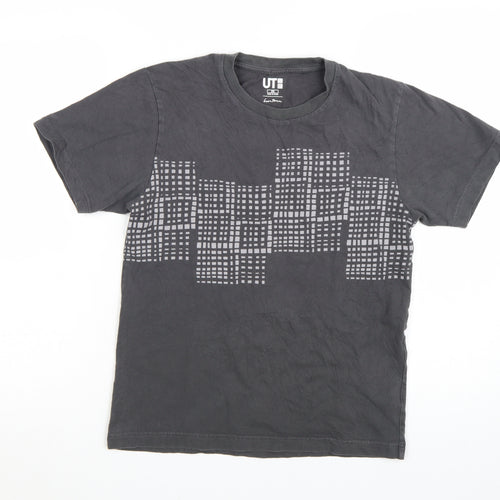 Uniqlo UT Men’s Black Graphic Print Short Sleeve T-Shirt XS Cotton