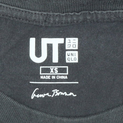 Uniqlo UT Men’s Black Graphic Print Short Sleeve T-Shirt XS Cotton