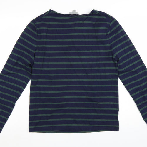 COS Men's Blue Striped Long Sleeve Cotton T-Shirt Size M