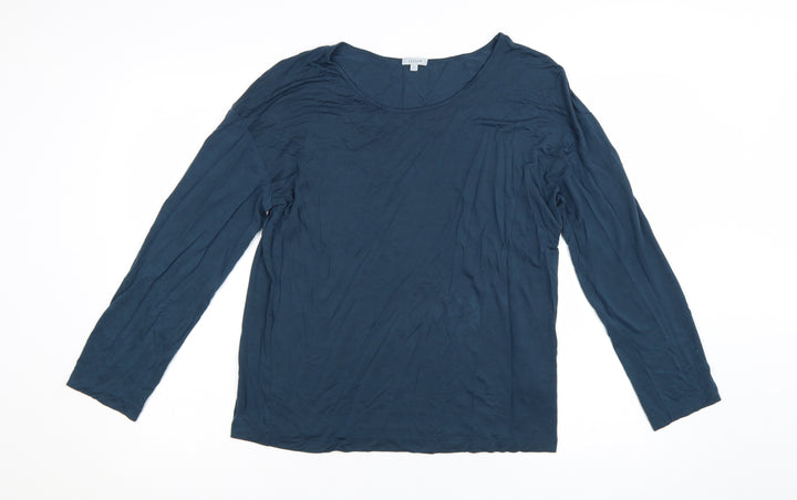 Jigsaw Women’s Blue Long Sleeve Cotton Jersey T-Shirt Size L