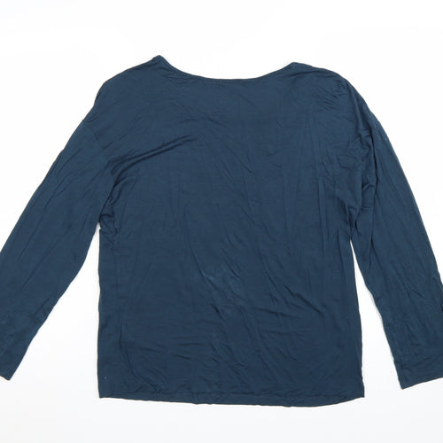 Jigsaw Women’s Blue Long Sleeve Cotton Jersey T-Shirt Size L