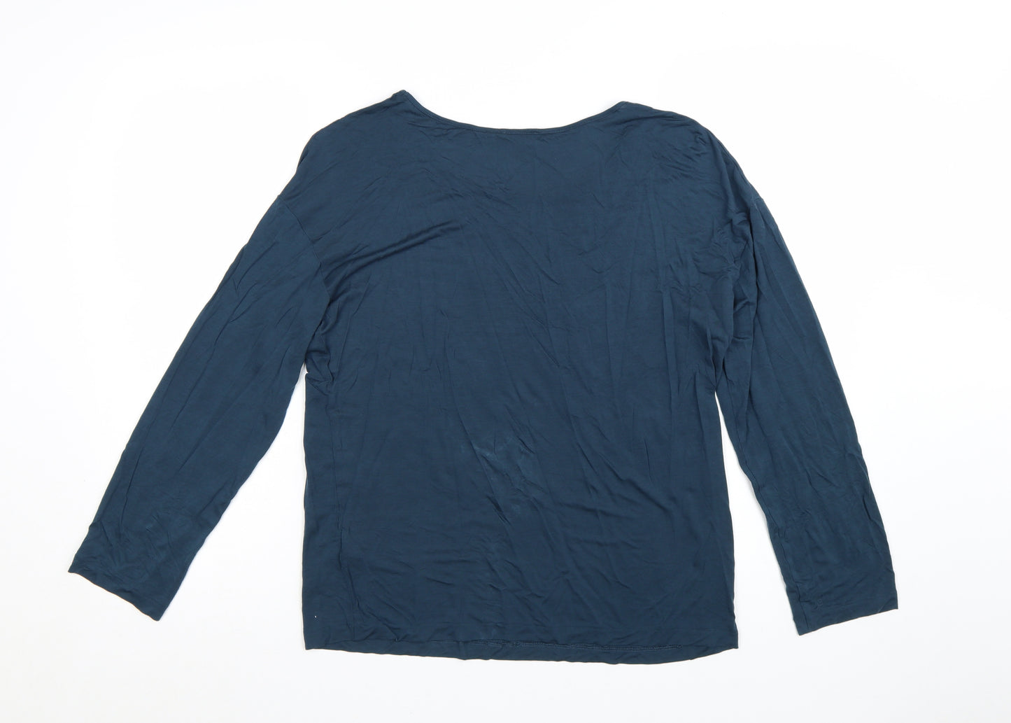 Jigsaw Women’s Blue Long Sleeve Cotton Jersey T-Shirt Size L