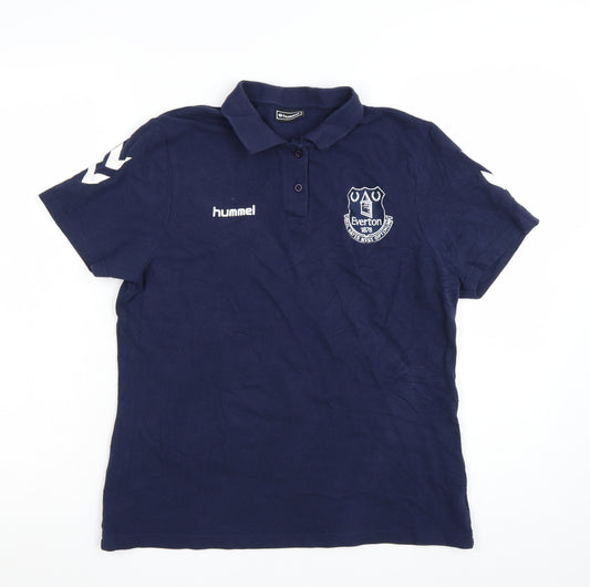 Hummel Everton Blue Mens M Regular Fit Short Sleeve Polo Shirt