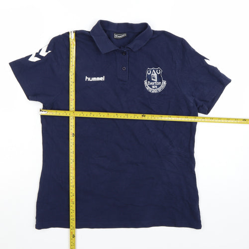Hummel Everton Blue Mens M Regular Fit Short Sleeve Polo Shirt