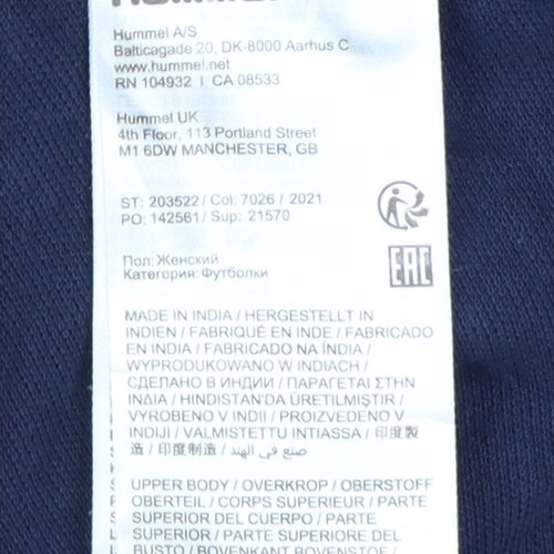 Hummel Everton Blue Mens M Regular Fit Short Sleeve Polo Shirt
