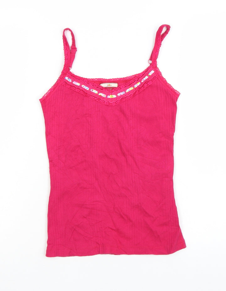 Joe Browns Women's Pink Lace Trim Cotton Camisole Vest Top Size 8