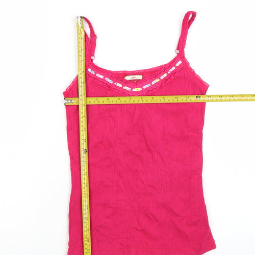 Joe Browns Women's Pink Lace Trim Cotton Camisole Vest Top Size 8