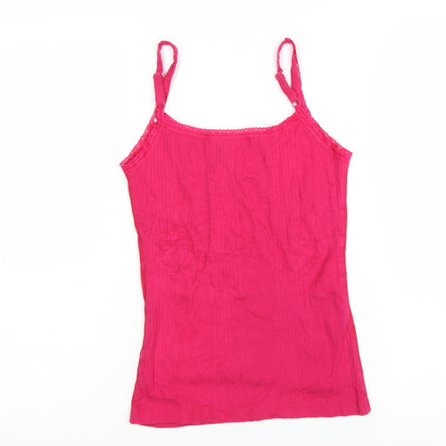 Joe Browns Women's Pink Lace Trim Cotton Camisole Vest Top Size 8