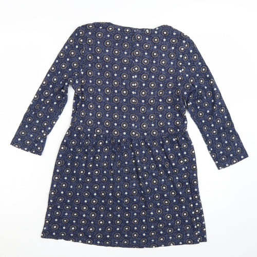 Fat Face Women’s Blue Geometric Fit & Flare Jersey Dress Size 8