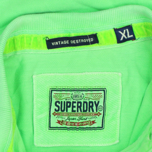 Superdry Men's Green XL Classic Short Sleeve Polo Shirt