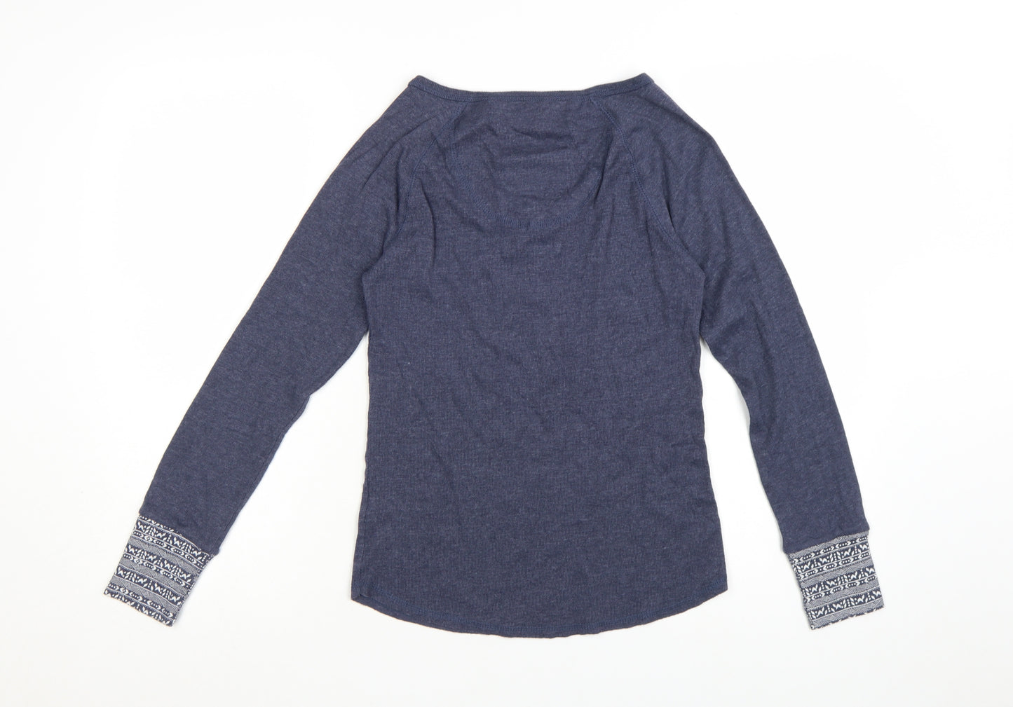 SoulCal & Co Women Blue Long Sleeve Henley Jersey Top Size 10