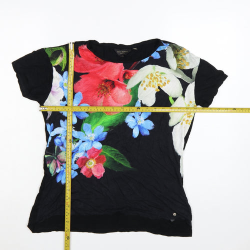 Ted Baker Women's Multicoloured Floral Viscose T-Shirt Size 14
