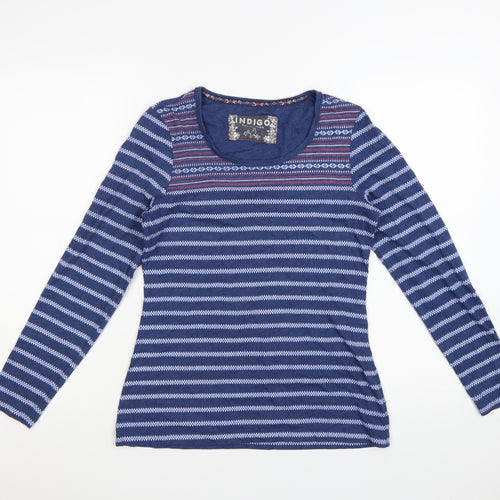 Marks and Spencer Women’s Blue Striped Long Sleeve Jersey T-Shirt Size 12