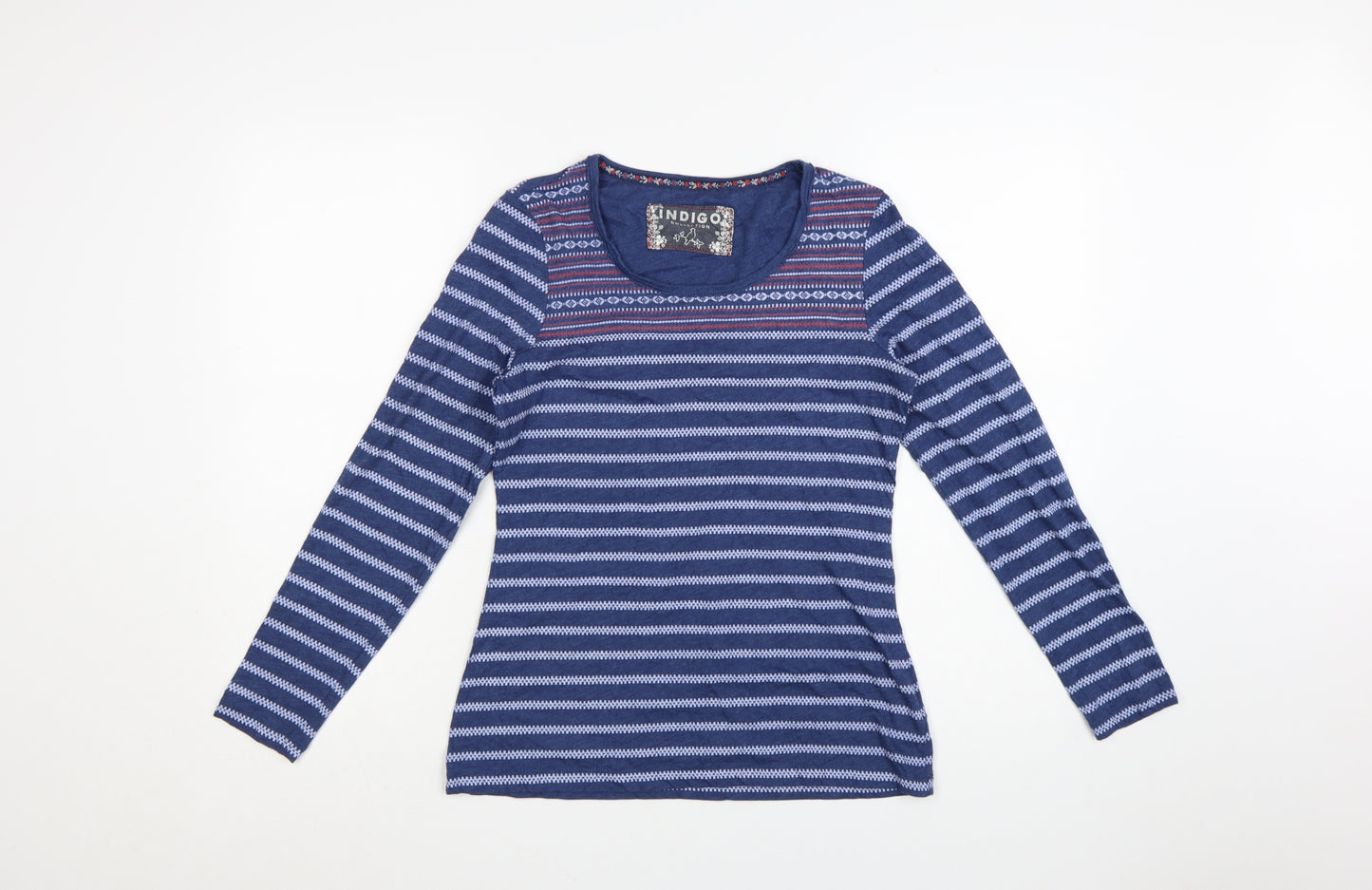 Marks and Spencer Women’s Blue Striped Long Sleeve Jersey T-Shirt Size 12