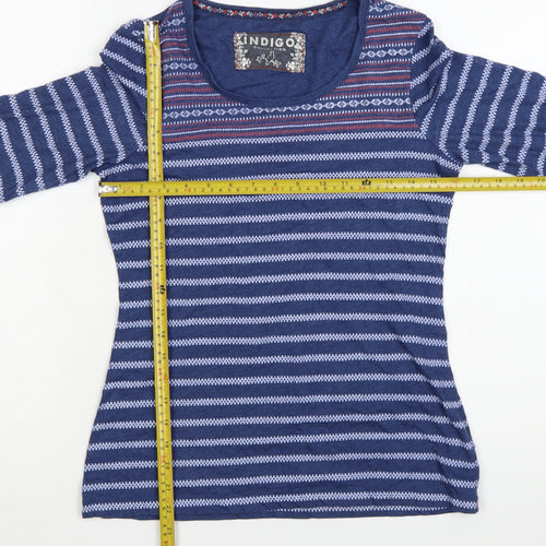 Marks and Spencer Women’s Blue Striped Long Sleeve Jersey T-Shirt Size 12