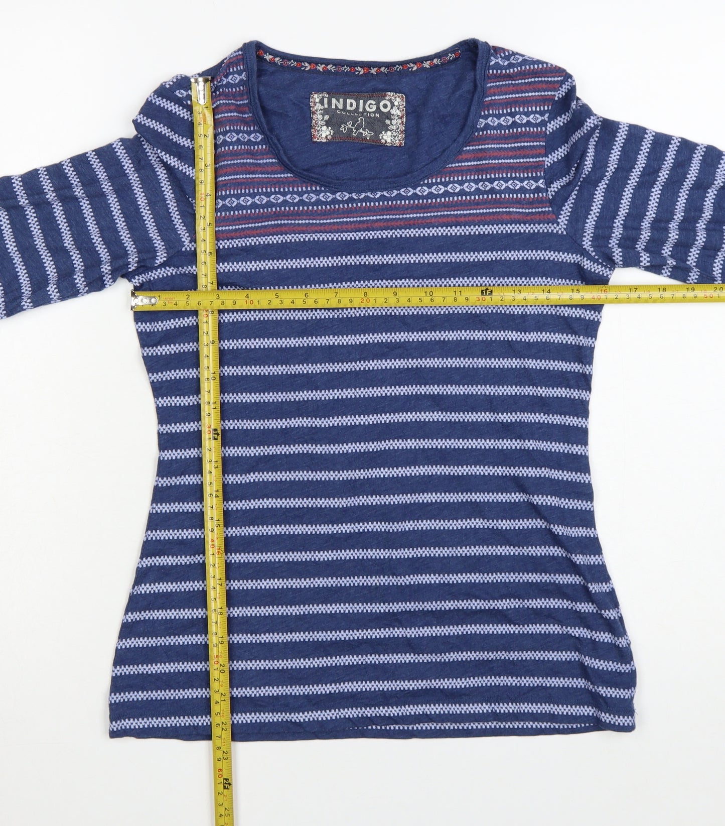 Marks and Spencer Women’s Blue Striped Long Sleeve Jersey T-Shirt Size 12