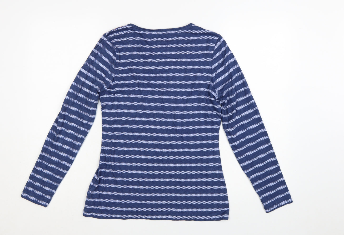 Marks and Spencer Women’s Blue Striped Long Sleeve Jersey T-Shirt Size 12
