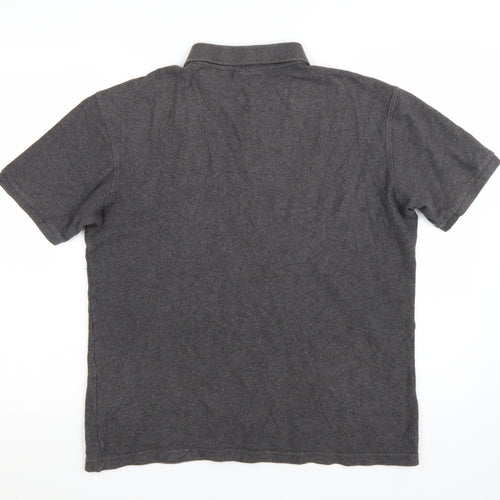 FILA Men’s Grey Cotton Polo Shirt Size L Classic Sports Style