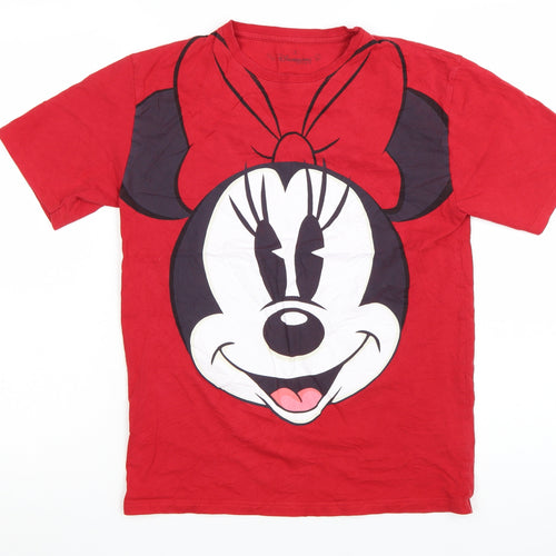 Disneyland Paris Women’s Red Minnie Mouse T-Shirt Size S Short Sleeve Cotton