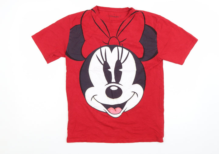 Disneyland Paris Women’s Red Minnie Mouse T-Shirt Size S Short Sleeve Cotton