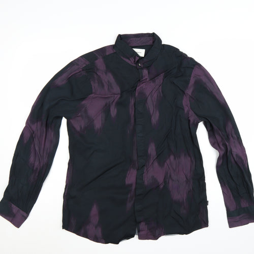 Marks and Spencer Men’s Purple Long Sleeve Button-Up Shirt M