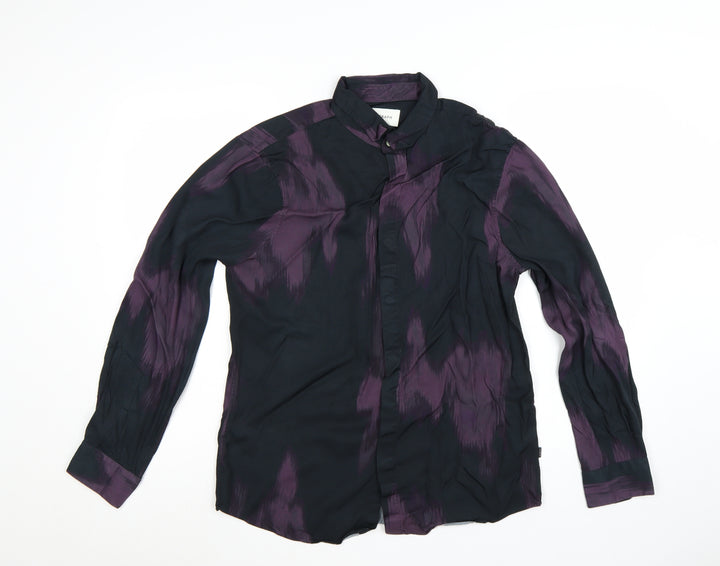 Marks and Spencer Men’s Purple Long Sleeve Button-Up Shirt M