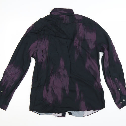Marks and Spencer Men’s Purple Long Sleeve Button-Up Shirt M