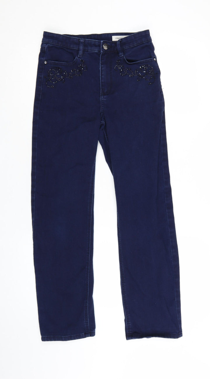 Marks and Spencer Women Blue Size 8 Straight Stretch Jeans