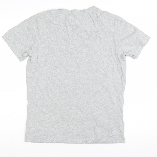 Calvin Klein Jeans Mens Grey Cotton Crew Neck Logo T-Shirt Size M